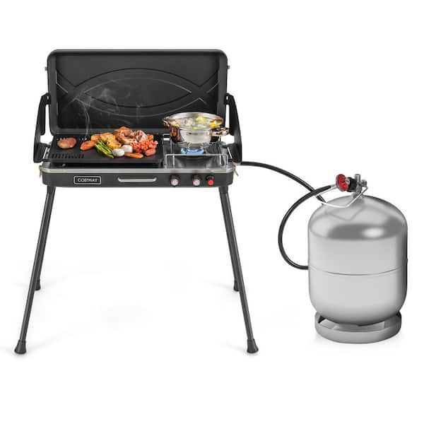 Costway 2-in-1 Gas Camping Grill and Stove with Detachable Legs
