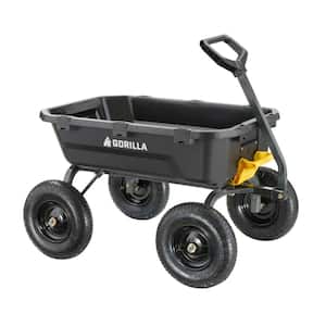 9 cu. ft. Patented Plastic Poly Dumping Garden Cart, 1400 lbs. Capacity, 44 in. x 30.5 in. Bed, 16 in. Pneumatic Tires