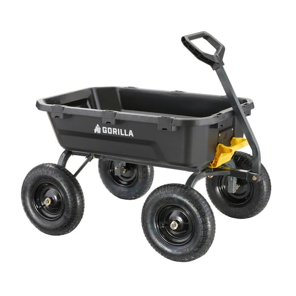 GORILLA CARTS 9 Cu. Ft. Patented Plastic Poly Dumping Garden Cart, 1400 ...