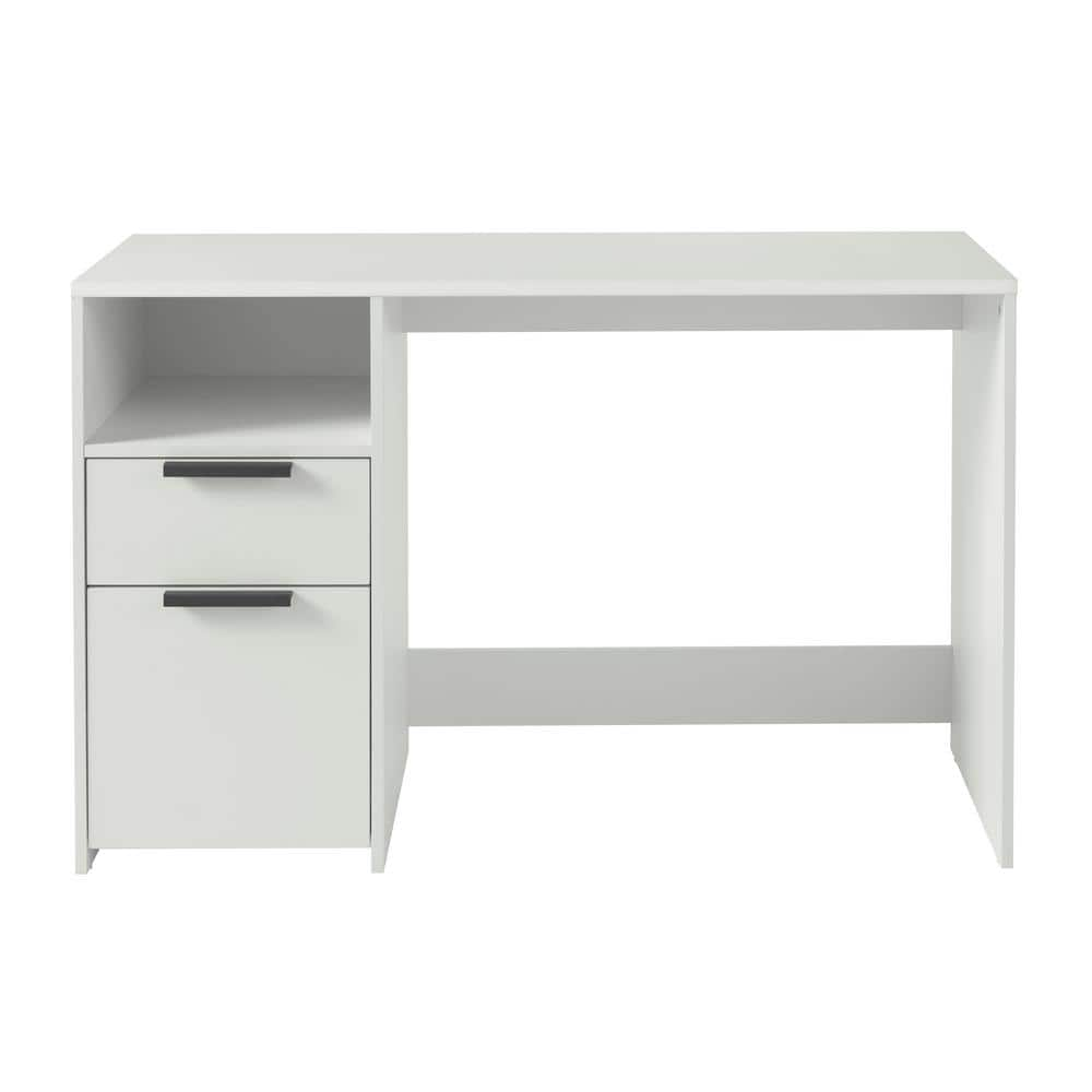 StyleWell Braxten 47 in. Rectangular White 2-Drawer Computer Desk ...