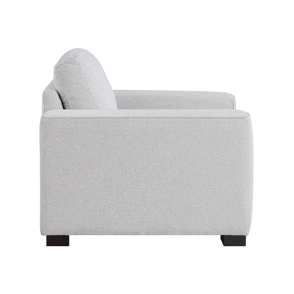 Solaris 44" Gray Fabric and Wood Accent Chair