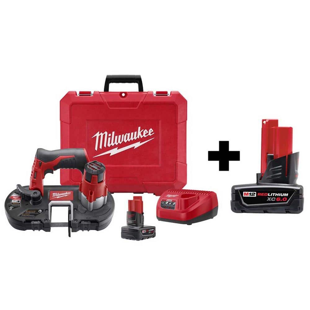 Milwaukee M12 12V Lithium-Ion Cordless Sub-Compact Band Saw XC Kit W/ 6.0Ah  Battery 2429-21XC-48-11-2460 The Home Depot