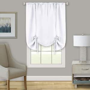 Darcy 58 in. W x 63 in. L Polyester Light Filtering Tie-Up Window Panel in White
