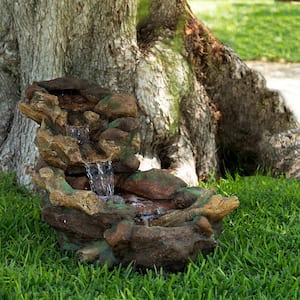 20 in. Tall Indoor/Outdoor Stone River Rock Fountain with LED Lights