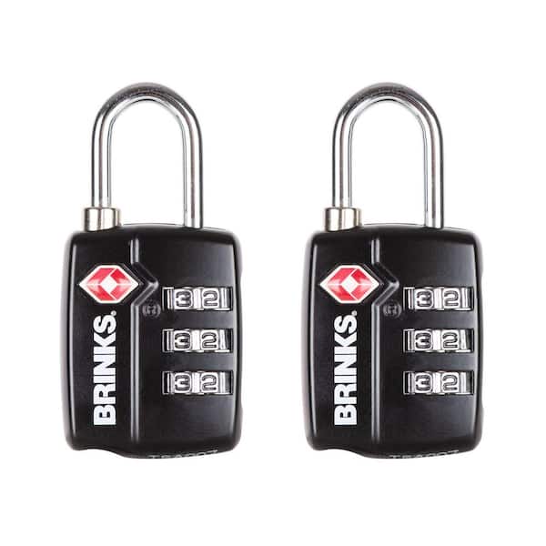 1 in. (25 mm) TSA Zinc Resettable Combination Padlock, 2-Pack