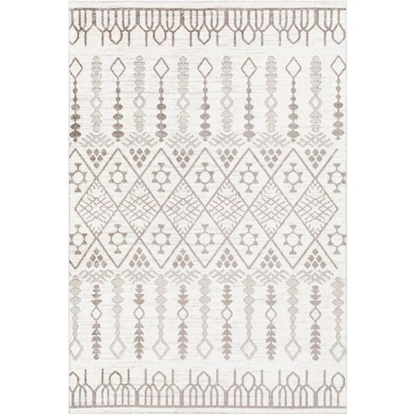 Livabliss Liza Light Grey 5 ft. x 7 ft. Indoor Machine-Washable Area Rug