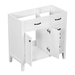 35.5 in. W x 17.7 in. D x 35 in. H Bath Vanity Cabinet without Top in White with 3 Drawers and 2 Doors