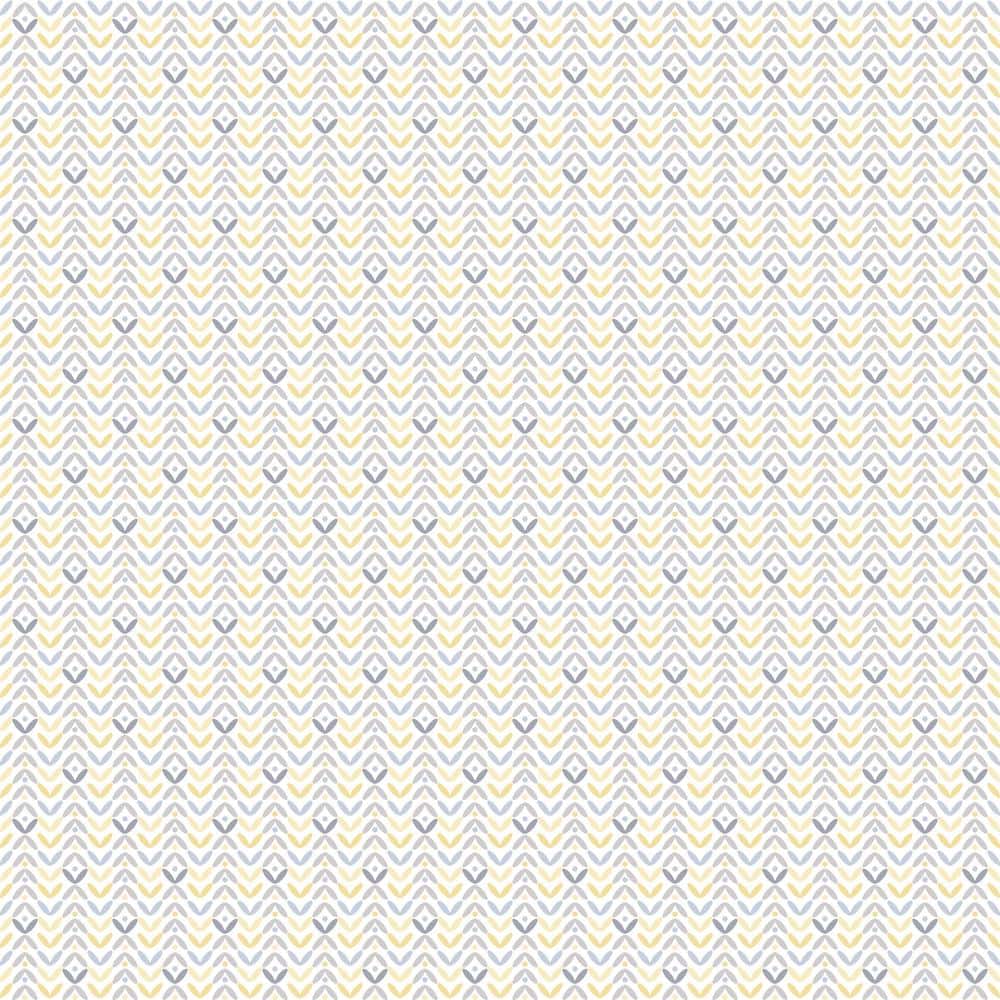 Tulip Flip Yellow Grey Matte Finish Non-Woven Paper Non-Pasted Wallpaper Ro