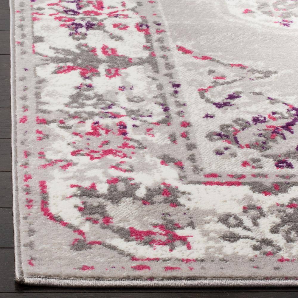 Lilac Dreams Floral Synthetic 2' x 4' Easy-Care Area Rug