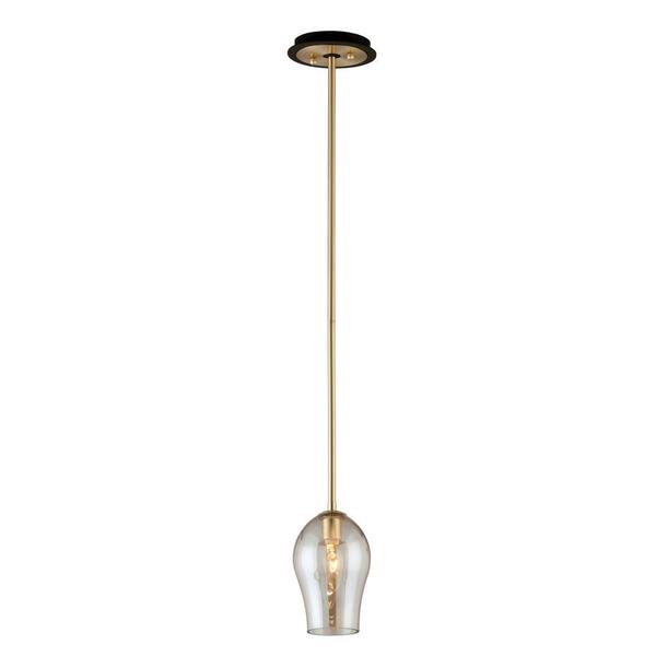 Troy Lighting Equilibrium 1-Light Textured Bronze and Brushed Brass Pendant