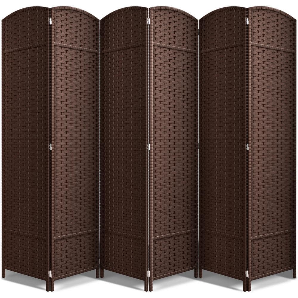 6-Panel Room Divider 6 ft. Tall, Extra Wide Double Hinged Privacy Screen Pa