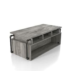 Beah 52 in. Vintage Gray Oak Large Rectangle Wood Coffee Table with Lift Top