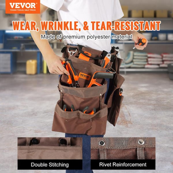 VEVOR Tool Belt with Suspenders 29-Pockets Heavy-Duty Tool Belts 29-54 in.  Adjustable Waist Size for Carpenters, Electricians GJDDDLSJK000NVB9JV0 -  The Home Depot