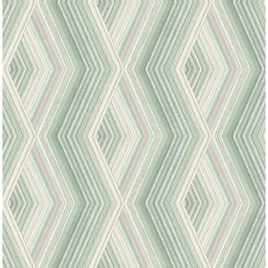 Aura Green Geometric Green Wallpaper Sample