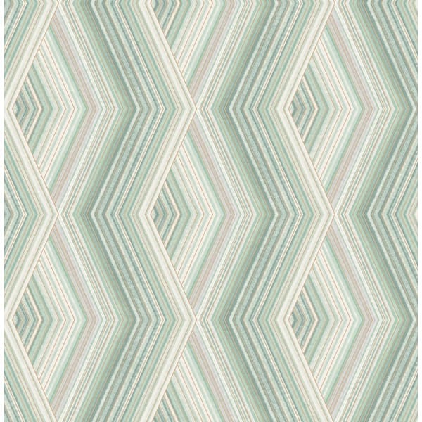 Aura Green Geometric Green Wallpaper Sample