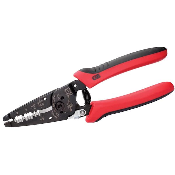 Dual NM Cable Stripper, Power Spring Return, Pliers Nose, Locking Handle
