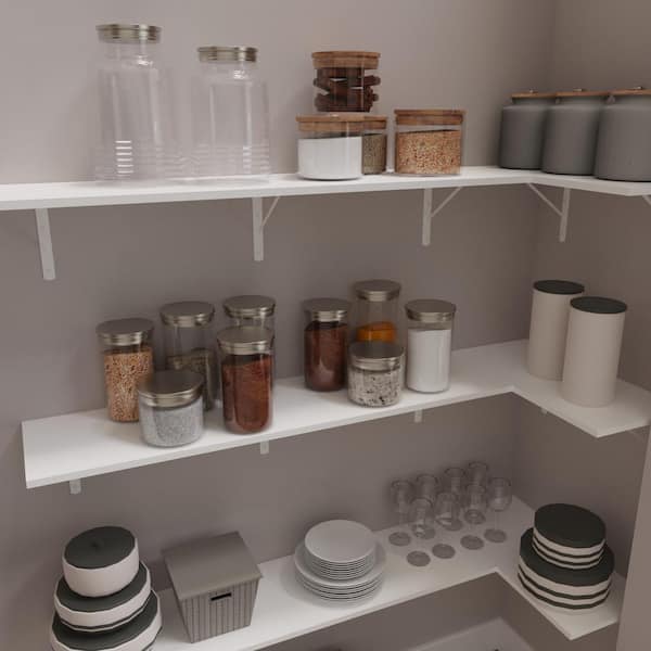 Everbilt 72 in. W x 12 in. D White Laminate Solid Wall Shelf DS