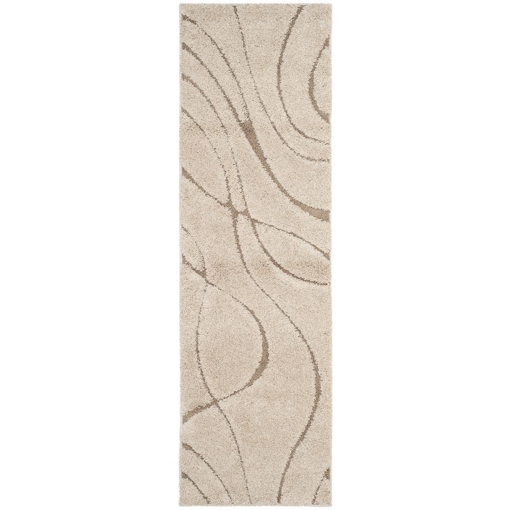 Florida Shag Cream/Beige 2 ft. x 11 ft. Solid Runner Rug price history on PriceWatchPro