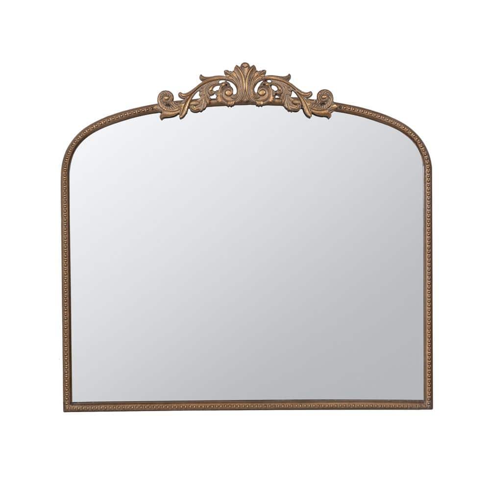 40 in. W x 31 in. H Arched Metal Framed Baroque Inspired Wall Bathroom Vani