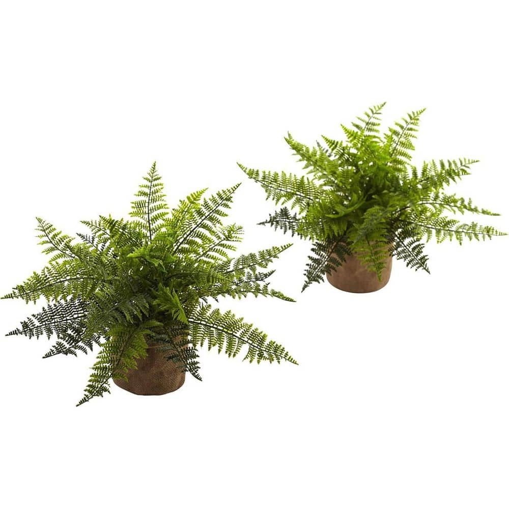 15 in. Green Fern Artificial Plant 2-Pack
