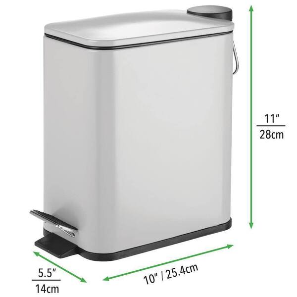 Dracelo Small Bathroom Step Trash Can with Lid Soft Close in Black