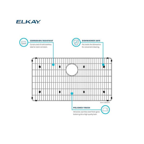 Details about   Elkay Stainless Steel 12" x 13-3/4" x 1-1/4" Bottom Grid 