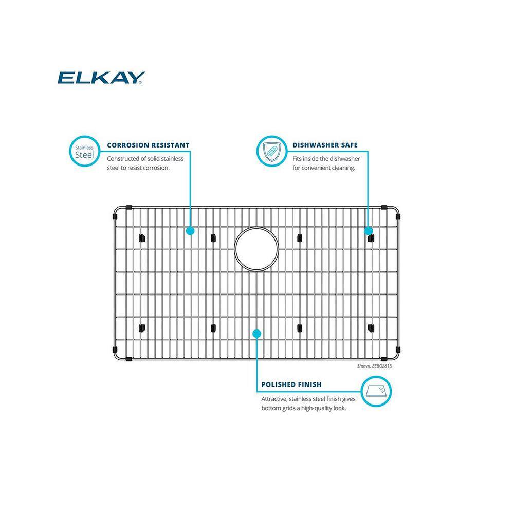 Stainless Steel Sink Grid with Rear Left Drain Opening