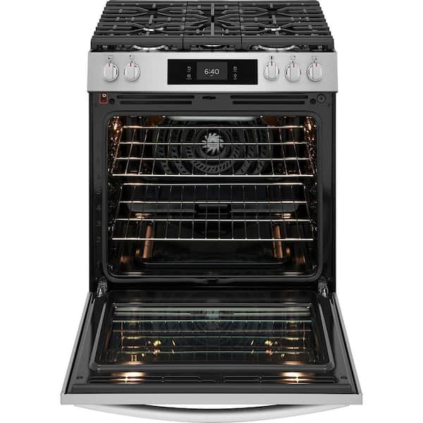 Gallery 30 in. 5-Burner Slide-In Gas Range in Smudge-Proof Stainless Steel with Stone-Baked Pizza