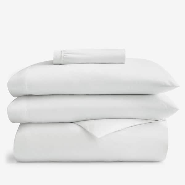 Company Cotton White Cotton Percale Queen Duvet Cover & Sheet Bundle