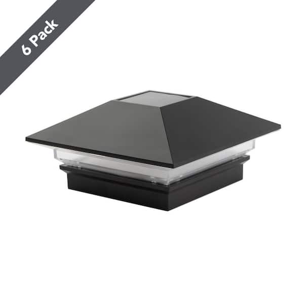 4 in. x 4 in. Black Plastic Solar Post Cap (6-Pack)