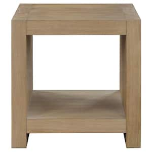 Aubrey 24 in.  Brown Wood Square End Table