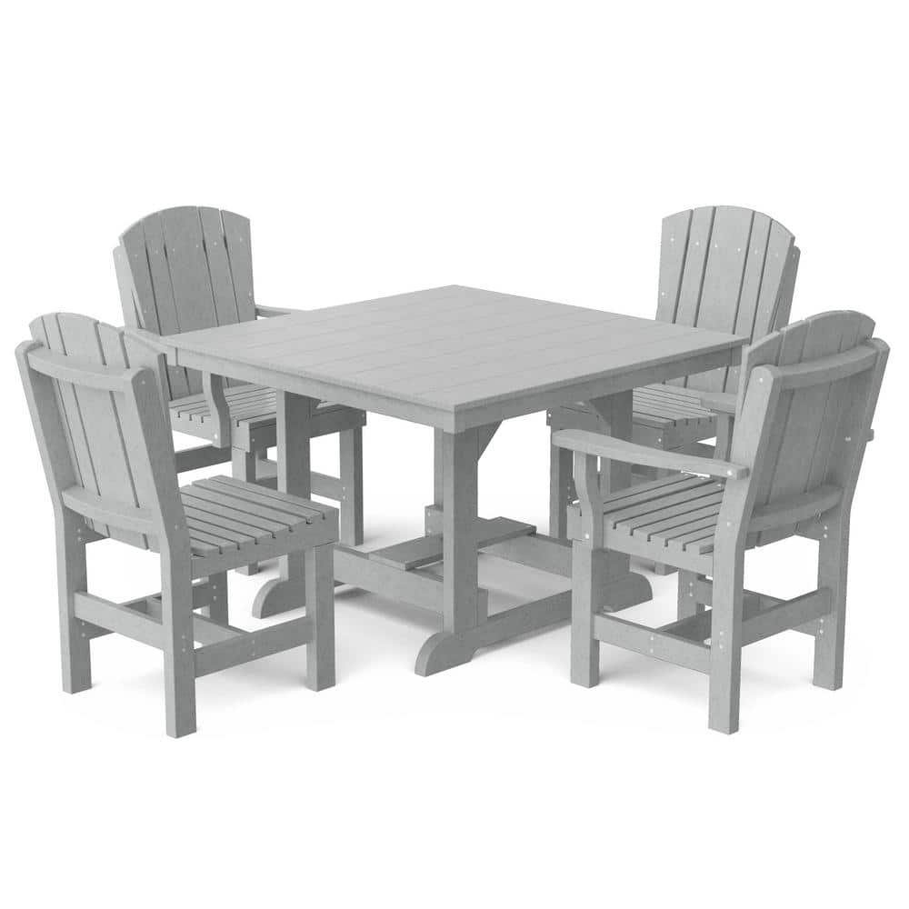 Heritage Light Gray 5-Piece Plastic Outdoor Patio Dining Set price history on PriceWatchPro