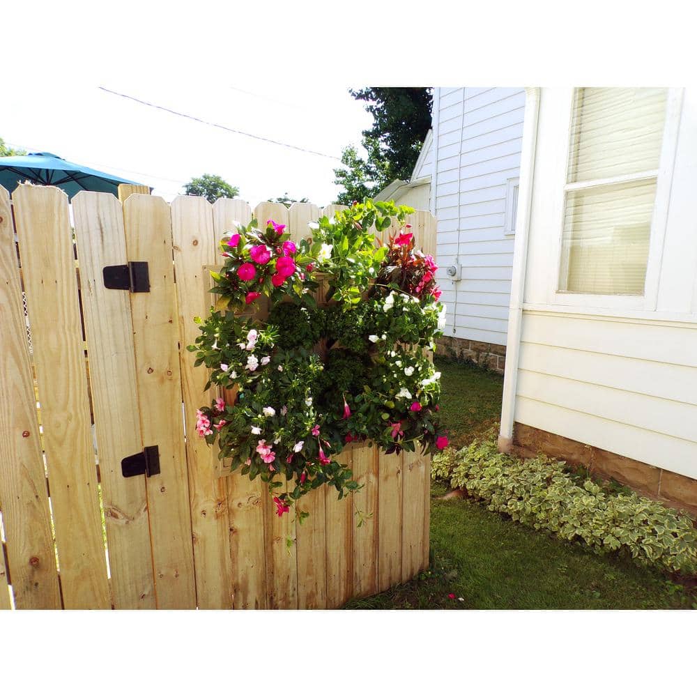 Large Black Polyethylene Wall Planter with Drainage Holes