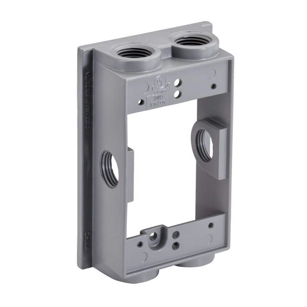 Topaz 3/4 6 Hole Rectangle Single Gang Extension, Gray (WB1675EXT)