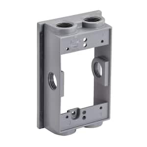 3/4 in. Weatherproof 6-Hole Single Gang Rectangle Extension