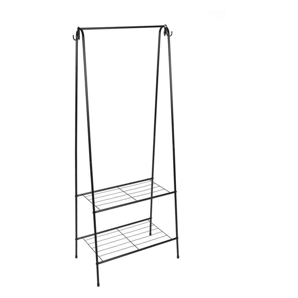 ORGANIZE IT ALL Black Polypropylene Clothes Rack 149 in. W x 596 in. H