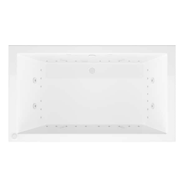 Sapphire 72 in L x 42 in W Rectangular Drop-in Whirlpool and Air Bathtub in White