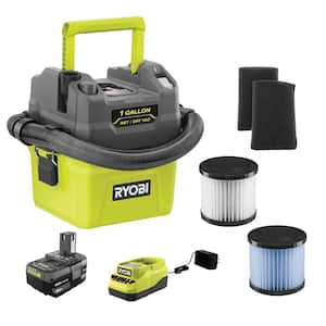 ONE+ 18V Cordless 1 Gal. Wet/Dry Vacuum Kit with 4.0Ah Battery, Charger, HEPA Filter, and Foam Filter (2-Pack)