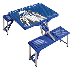R2-D2 Blue Picnic Table Sport Portable Folding Table with Seats
