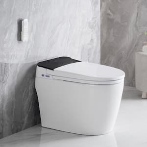 26.25 in. 1-Piece 1.28 GPF Single Flush Smart Toilet in White with Elongated Heated Bidet Seat