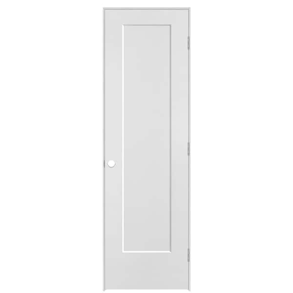 Masonite 24 in. x 80 in. 1-Panel Lincoln Park Left-Hand Solid Core Primed Molded Composite Single Prehung Interior Door