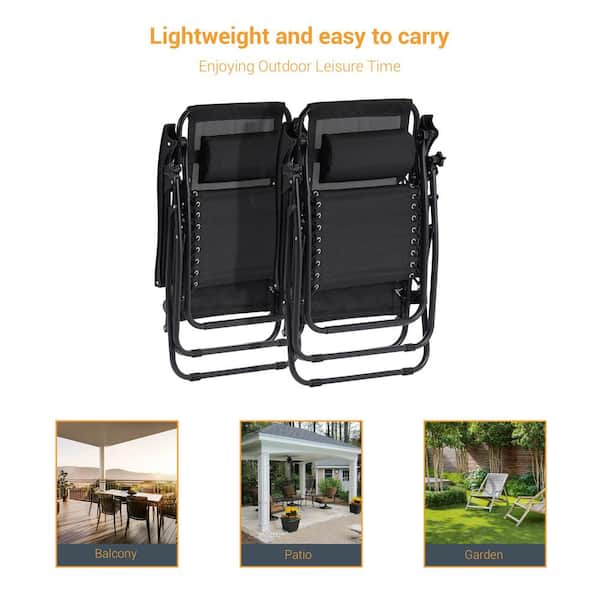 Sonkuki Folding Zero Gravity Metal Frame Recliner Outdoor