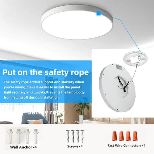 GongYe 16 Inch Square LED Ceiling Light – Ultra Slim Flush Mount With 3 Color Settings (3000K/4000K/6500K), 40W, 4000 Lumens – Ideal For Kitchen, Bedroom, Hallway