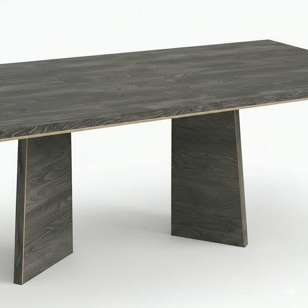 Acme Furniture Holden Gray Wood 71-89 in. Double Pedestal Base