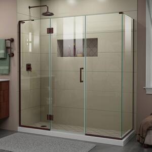 Unidoor-X 70 in. W x 34-3/8 in. D x 72 in. H Frameless Hinged Shower Enclosure in Oil Rubbed Bronze