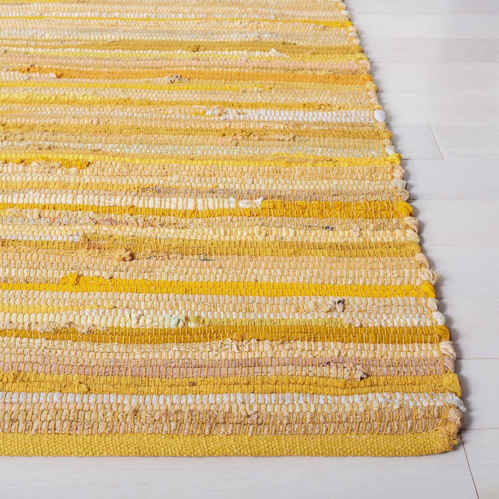 Sunny Stripes Flat-Woven Cotton Area Rug, Yellow/Multi, 3' x 5'