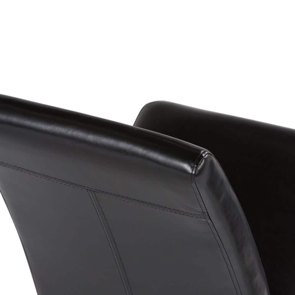 Acadian Midnight Black Faux Leather Upholstered Parsons Side Chair