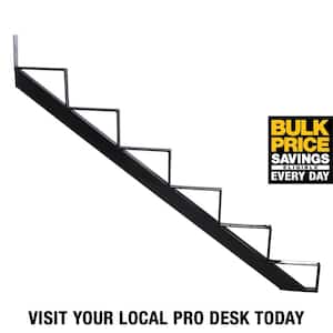 6-Steps Steel Stair Stringer black 7-1/2 in. x 10-1/4 in. (Includes 1 Stair Stringer)