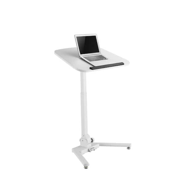 TechOrbits 31 in. Rectangular White Writing Desk with Adjustable Height Feature