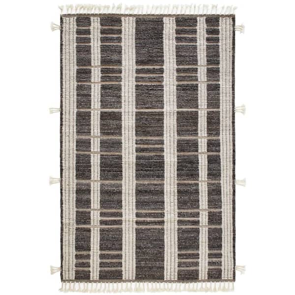Tory Hand Knotted Wool Grey/Ivory 9 ft. x 12 ft. Indoor Area Rug